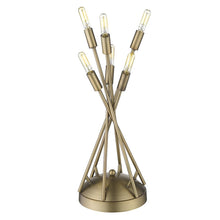 Load image into Gallery viewer, 19" Brass Metal Six Light Novelty Table Lamp

