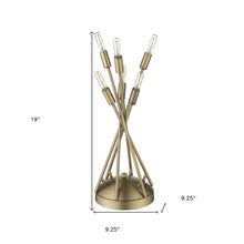 Load image into Gallery viewer, 19" Brass Metal Six Light Novelty Table Lamp
