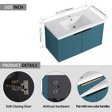 Load image into Gallery viewer, Contemporary Wall Mounted Bathroom Vanity With Resin Double Sink
