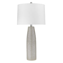 Load image into Gallery viewer, 33" Light Gray Ceramic Table Lamp With White Drum Shade
