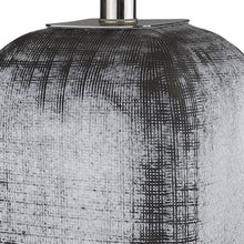 Load image into Gallery viewer, 25" Blue and Gray Ceramic Table Lamp With White Square Shade
