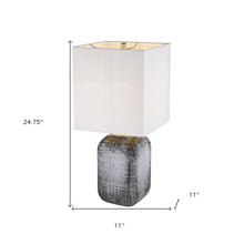 Load image into Gallery viewer, 25" Blue and Gray Ceramic Table Lamp With White Square Shade

