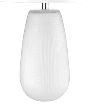 Load image into Gallery viewer, 28" White Glass Table Lamp With White Drum Shade
