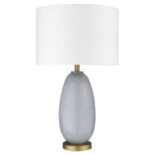Load image into Gallery viewer, 29" Light Gray Glass Table Lamp With White Drum Shade
