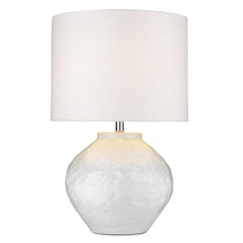 Load image into Gallery viewer, 26" White Ceramic Table Lamp With White Drum Shade
