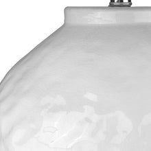 Load image into Gallery viewer, 26" White Ceramic Table Lamp With White Drum Shade
