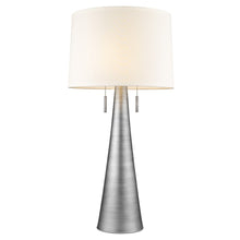 Load image into Gallery viewer, 34" Silver Metal Two Light Table Lamp With White Empire Shade
