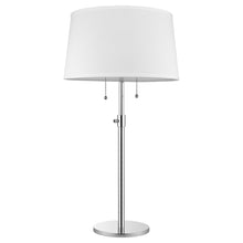 Load image into Gallery viewer, 31" Silver Metal Two Light Adjustable Table Lamp With White Empire Shade
