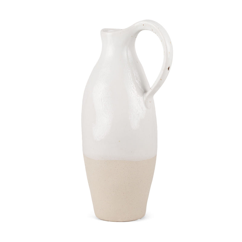 Ombre Bud Jug Vase - White / Beige