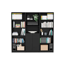 Load image into Gallery viewer, Five Tier Bookcase With Two doors (546347) - Black
