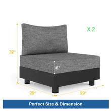 Load image into Gallery viewer, Modular Armless Chairs With Coffee Table For Garden (Set of 2) - Gray
