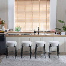 Load image into Gallery viewer, Round Bar Stools (Set of 2), Contemporary Upholstered Dining Stools For Kitchens, Coffee Shops And Bar Stores
