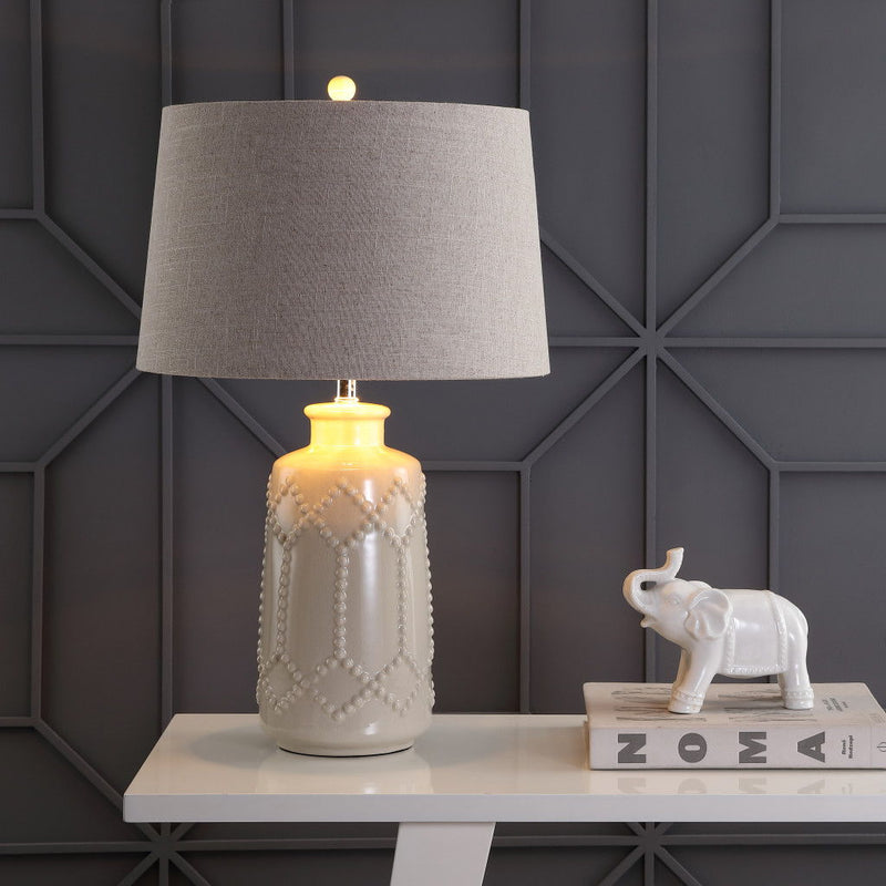 Table Lamp With Drum Shade - Cream