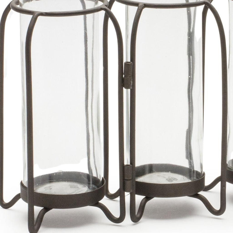 Triple Test Tube Table Vase - Black / Clear