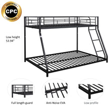 Load image into Gallery viewer, Metal Twin over Full Bunk Bed/ Heavy-duty Sturdy Metal/ Noise Reduced/ Safety Guardrail/ CPC Certified/ No Box Spring Needed
