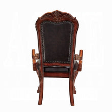 Load image into Gallery viewer, Upholstered Faux Leather Queen Anne Back Dining Arm Chairs (Set of 2) - Brown
