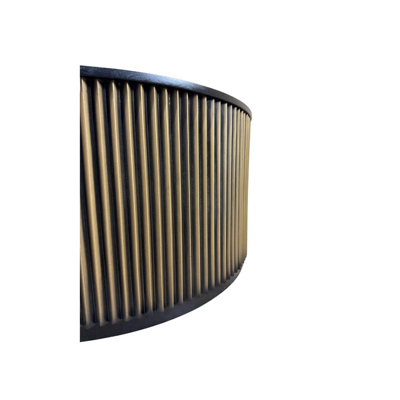 Round Drum Coffee Table (745574) - Black / Brass