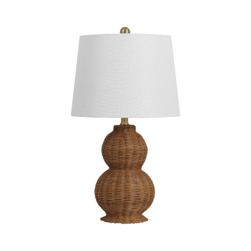 Gourd Table Lamps With Empire Shades (Set of 2) - Dark Brown