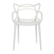 Load image into Gallery viewer, Heavy Duty Plastic Open Back Dining Arm Chair - White
