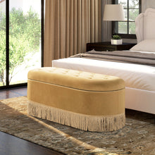 Load image into Gallery viewer, Melinda - Oval Tufted Bullion Fringe Storage Bench
