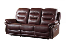 Load image into Gallery viewer, Faux Leather Sofa With Black Legs - Burgundy
