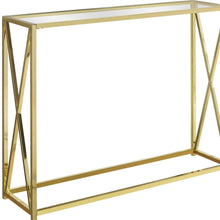 Load image into Gallery viewer, 42" Glass Frame Console Table - Clear And Gold
