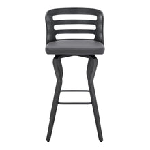 Load image into Gallery viewer, 39" Faux Leather Swivel Low Back Bar Height Bar Chair - Gray / Black
