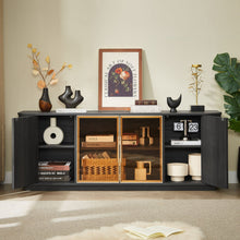 Load image into Gallery viewer, Modern 64" Wavy TV Cabinet With LED Lights - Black
