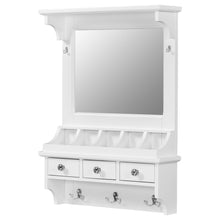 Load image into Gallery viewer, Floating Makeup Vanity With Big Mirror, Wall Mounted Storage Vanity With Drawers, Pockets &amp; Hooks, Space Saving Decorative Home Organizer - White
