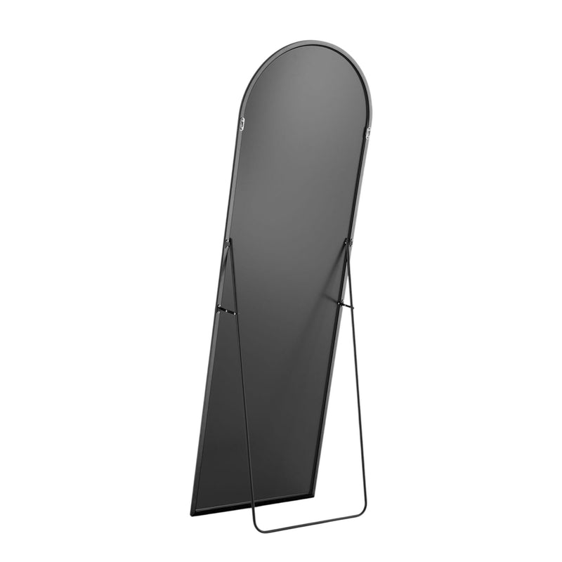 63" Metal Arch Freestanding Framed Standing Mirror - Black