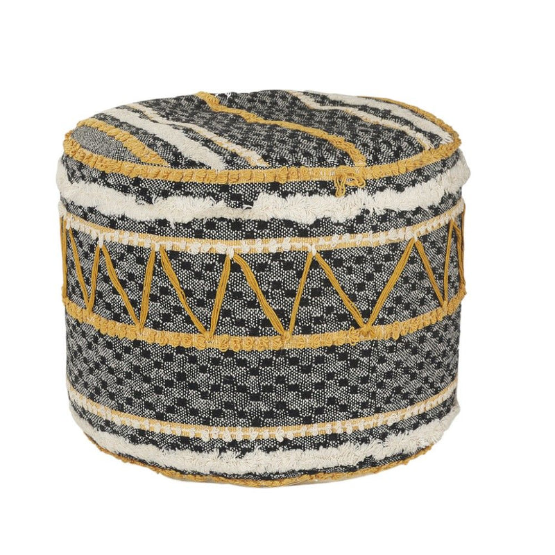 Cotton Ottoman 18" - Black