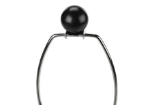 Load image into Gallery viewer, Round Table Lamp With Ivory Drum Shade - Black
