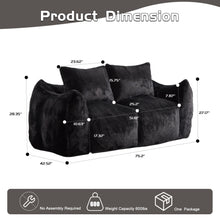 Load image into Gallery viewer, Giant Bean Bag Couch, Ultra Soft Fluffy Loveseat For Living Room
