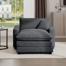 Load image into Gallery viewer, Classic Modern Comfortable Single Chair Deep Seat Sofa With Footstool
