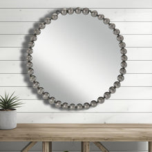 Load image into Gallery viewer, 24" Iron Beaded Round Accent Mirror - Dark Gray
