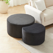 Load image into Gallery viewer, Modern Upholstered Round Coffee Table For Living Room (Set of 2)
