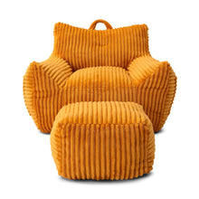 Load image into Gallery viewer, Giant Bean Bag Chair With Armrests And Footstool

