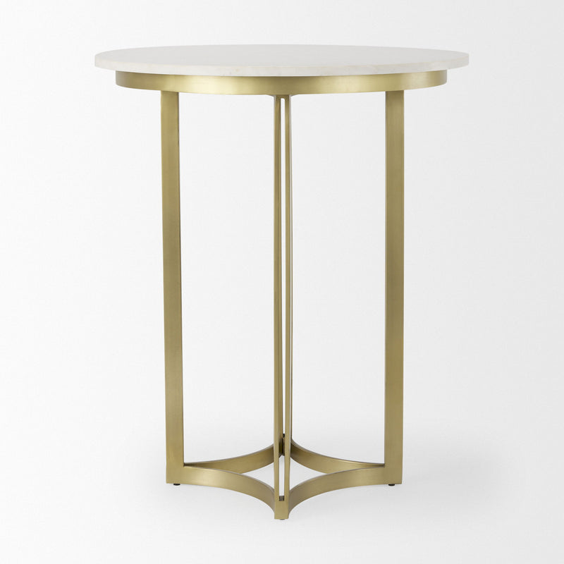 36" Marble Pedestal Base Round Top Dining Table - Gray