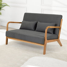 Load image into Gallery viewer, Leisure Chair With Solid Wood Armrest And Feet, Mid-Century Modern Accent Sofa, 2 Seat
