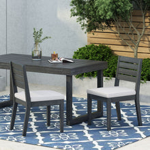 Load image into Gallery viewer, Patio Armless Dining Chair With Laid Back Slat Panel Design - Light Gray
