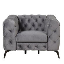 Load image into Gallery viewer, 40.5&quot; Velvet Upholstered Accent Sofa,Modern Single Sofa Chair with Button Tufted Back,Modern Single Couch for Living Room,Bedroom,or Small Space,Gray
