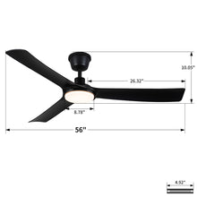 Load image into Gallery viewer, All Weather Outdoor Waterproof Ceiling Fan With Light And Quiet Motor For Patio Porch - Black
