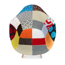 Load image into Gallery viewer, Upholstered Fabric Dining Arm Chair - Black / White / Rainbow / Natural
