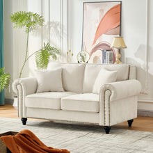 Load image into Gallery viewer, 2 Seater Sofa With Rolled Arms, Tufted Upholstered Couch
