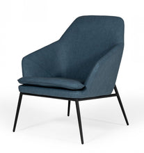 Load image into Gallery viewer, Faux Leather And Black Metal Modern Armchair - Dark Teal
