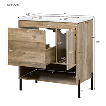 Load image into Gallery viewer, Bathroom Vanity Cabinet With Sink, Sliding Drawer, Soft Closing Door, Open Shelf - Natural Wood
