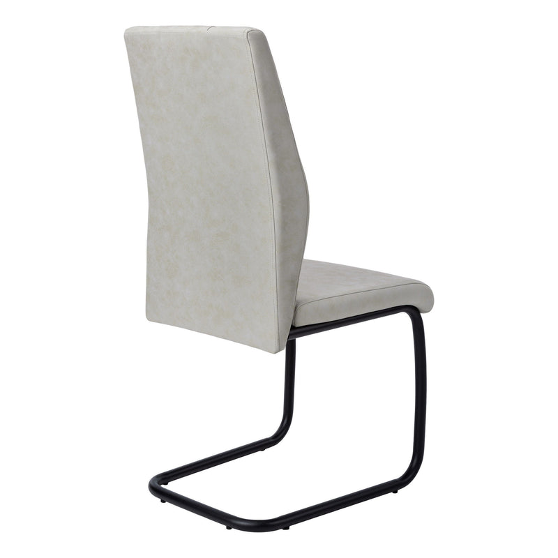 Upholstered Polyester Dining Side Chairs (Set of 2) - Gray / Black