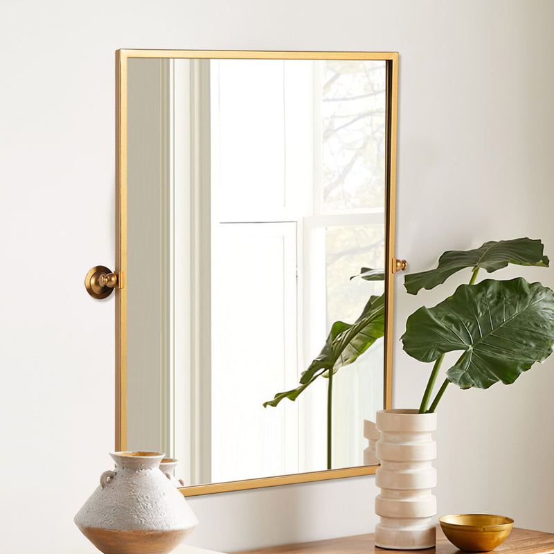 38'' Metal Framed Bathroom Vanity Mirror - Gold