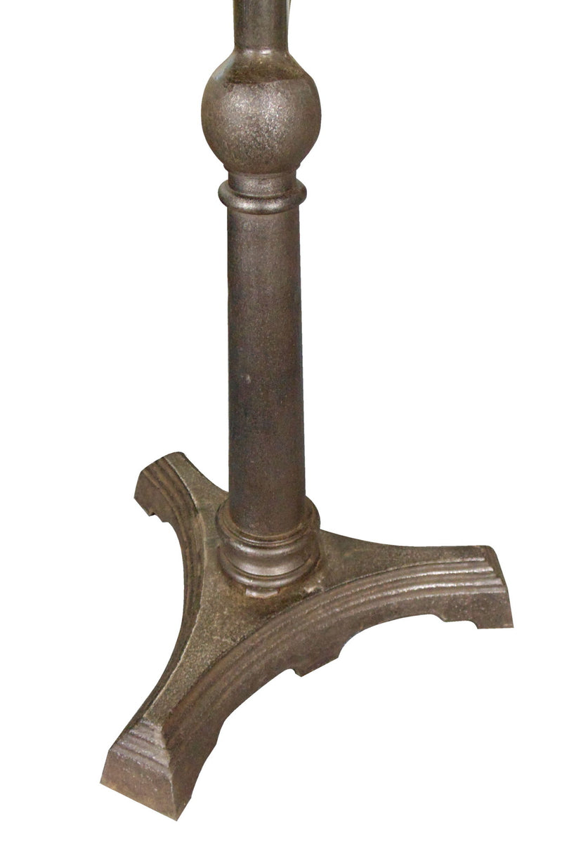 30" Iron Square Pedestal End Table - Brown
