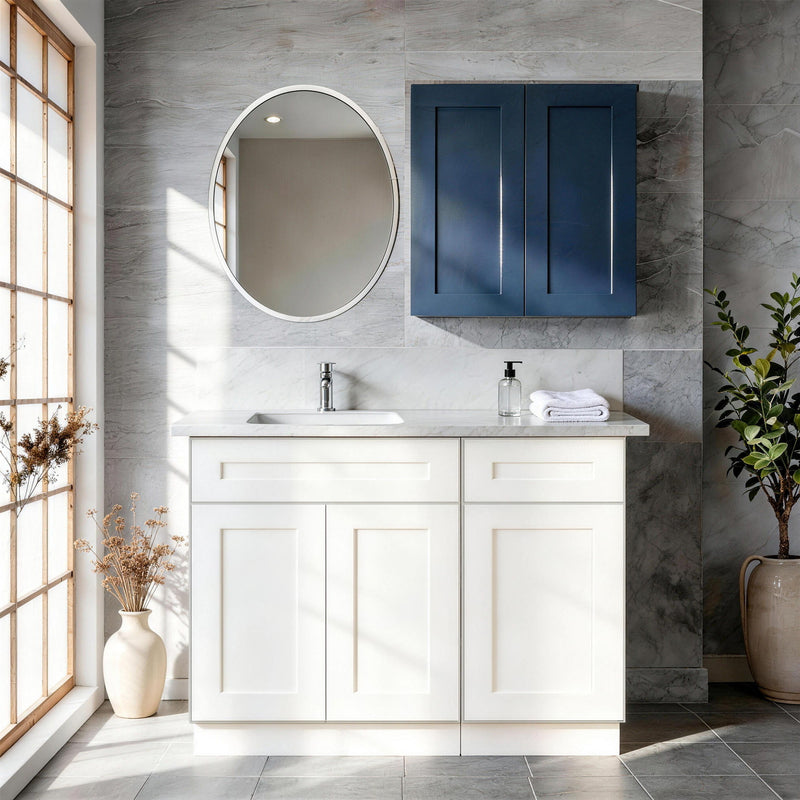 Shaker Wall Cabinet With Soft Close Hinges, Adjustable Shelves, Double Door